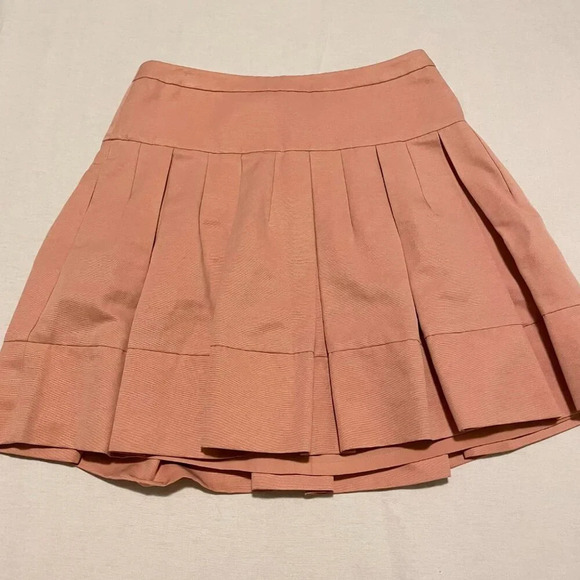 BCBGMaxazria Skirt Womens Size Small Blush Aria Pleated Rear Zip Casual - Picture 14 of 14